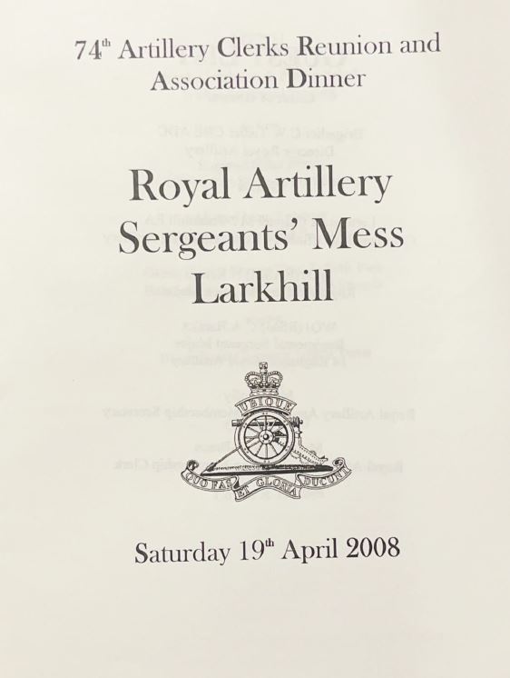 74th AC Reunion Dinner - Saturday 19th April 2008